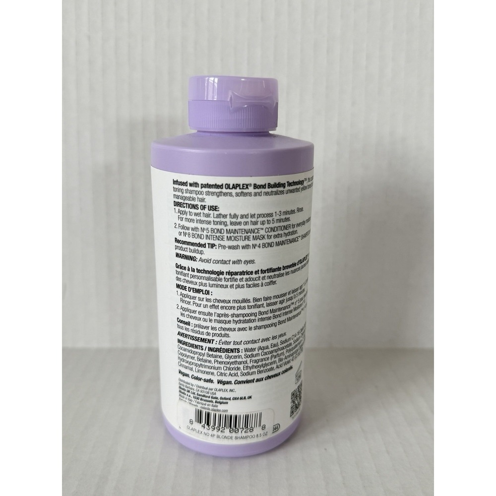 OLAPLEX No. 4P Blonde Enhancer Toning Purple Shampoo 8.5 oz 250mL NEW Sealed - Picture 2 of 6